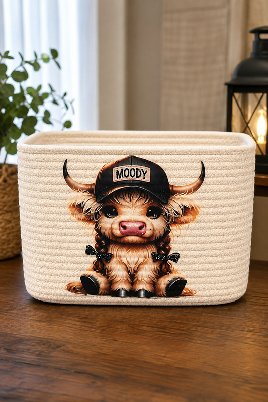 🐮🖤 Moody Moo Rope Basket 🖤🐮