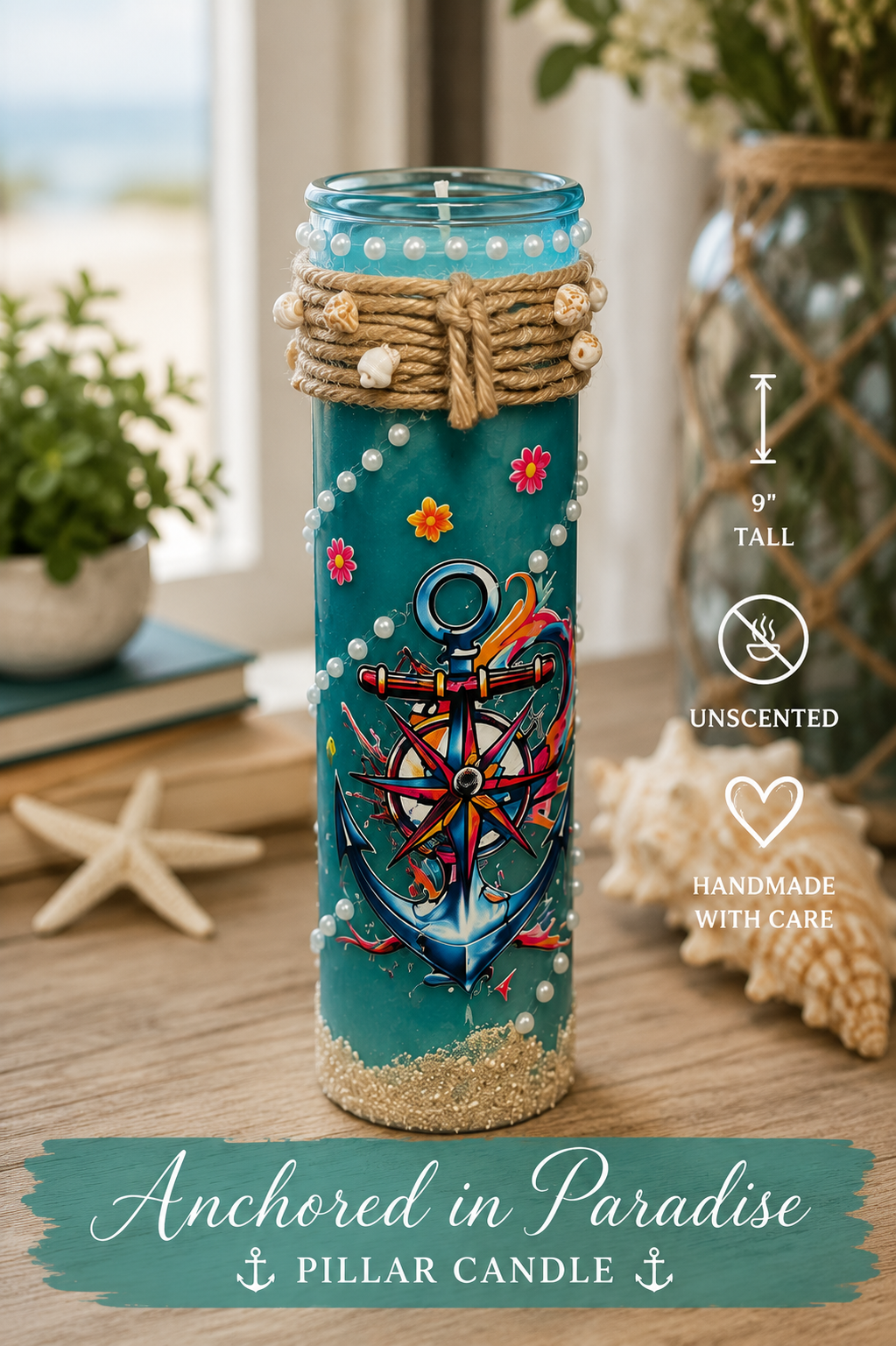 ⚓ Anchored in Paradise Pillar Candle