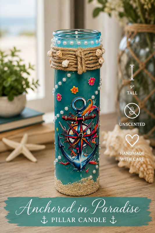⚓ Anchored in Paradise Pillar Candle