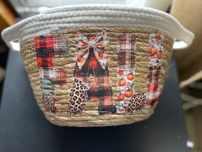 🍂 Fall Patchwork Rope Basket 🍂